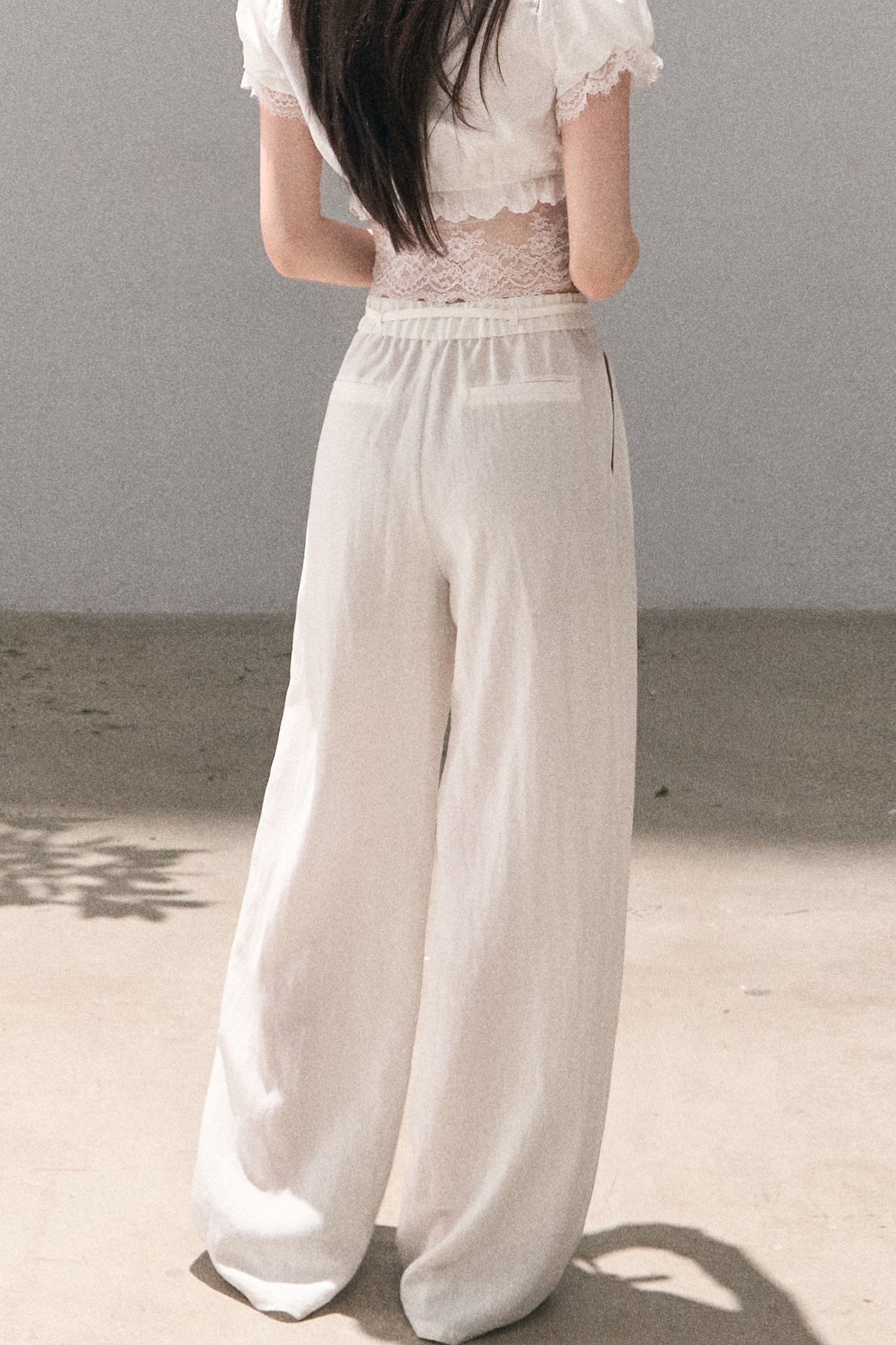 Lyocell Linen Wide-Leg Pants
