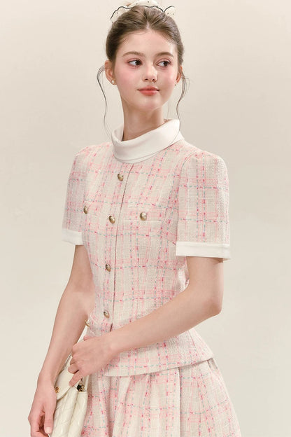 Pink Plaid Flower Bud Dress