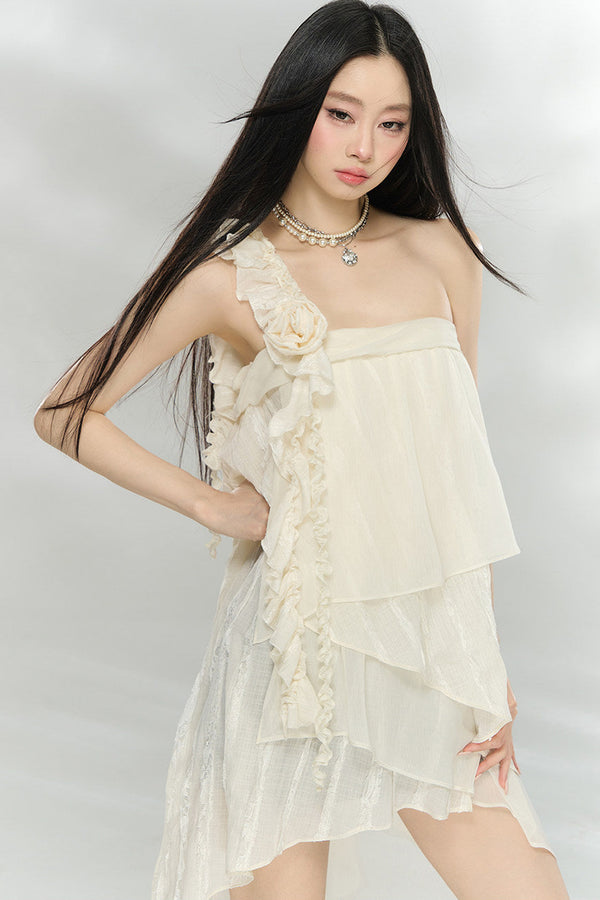 Three-Dimensional Rose Fishtail Dress