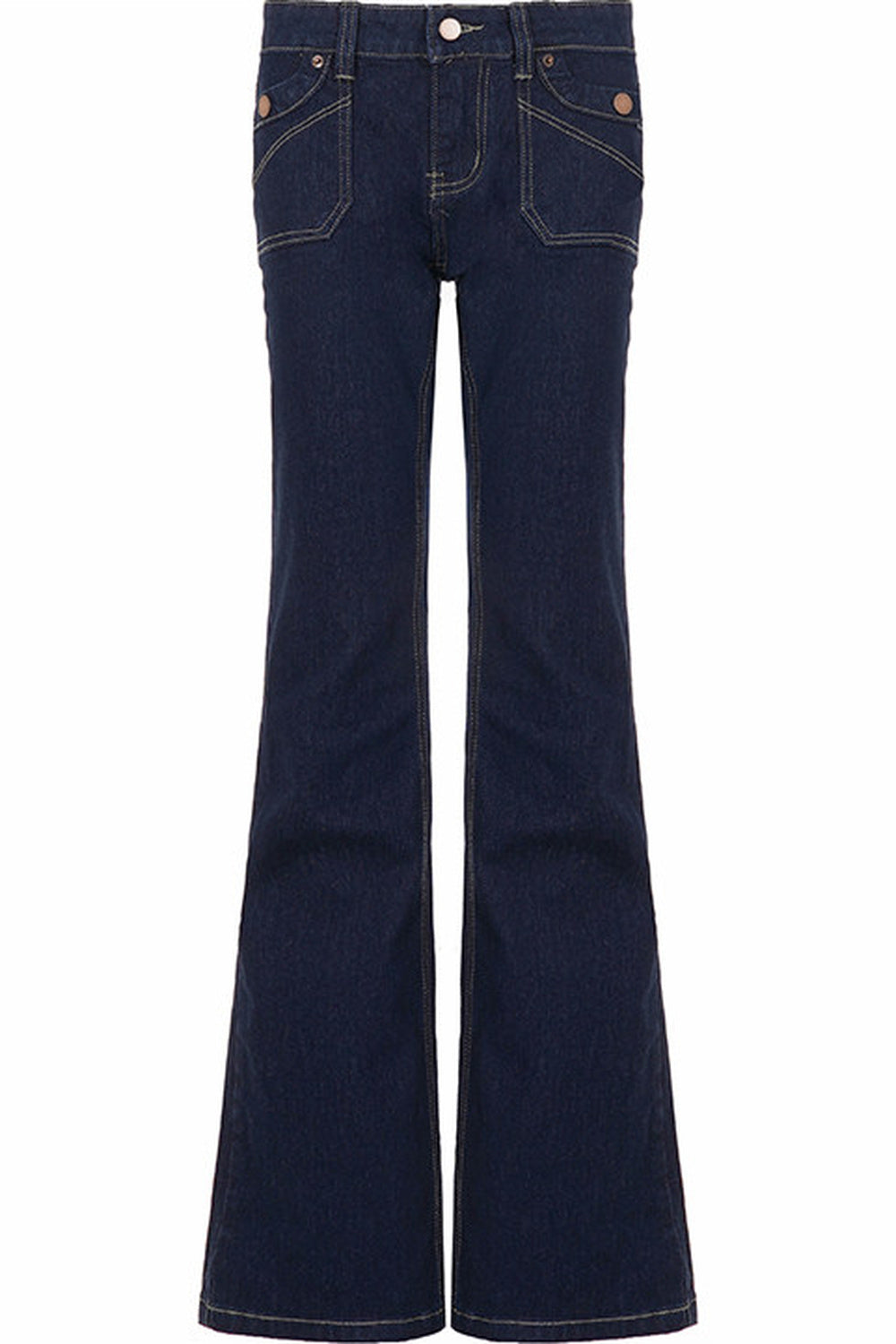 Raw Denim Slim Flared Jeans