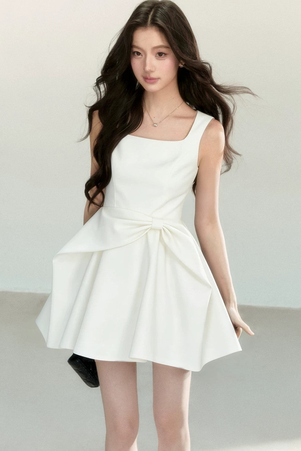 Black Bow Suspender Dress
