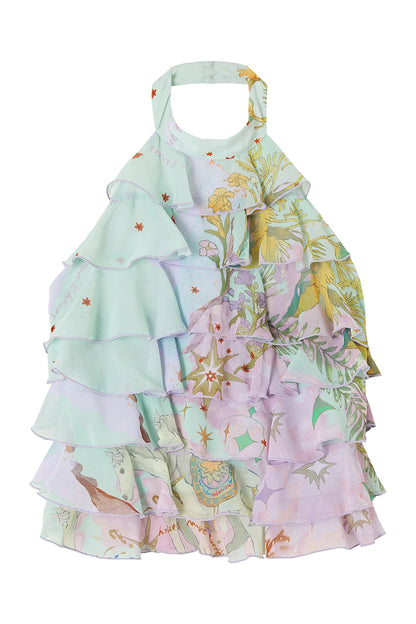 Layered Ruffle Halter Top
