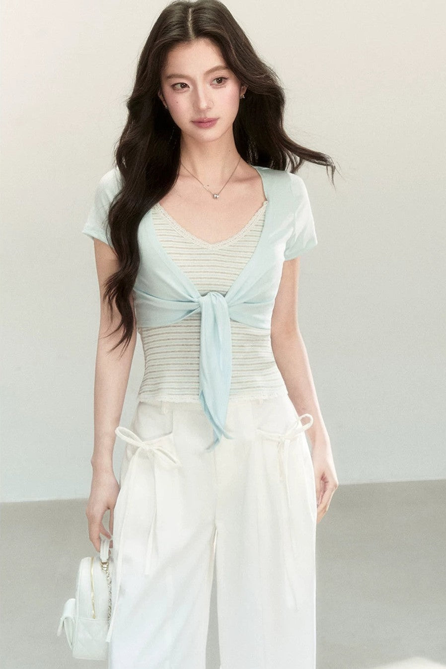 Striped Tencel Knit Camisole Set