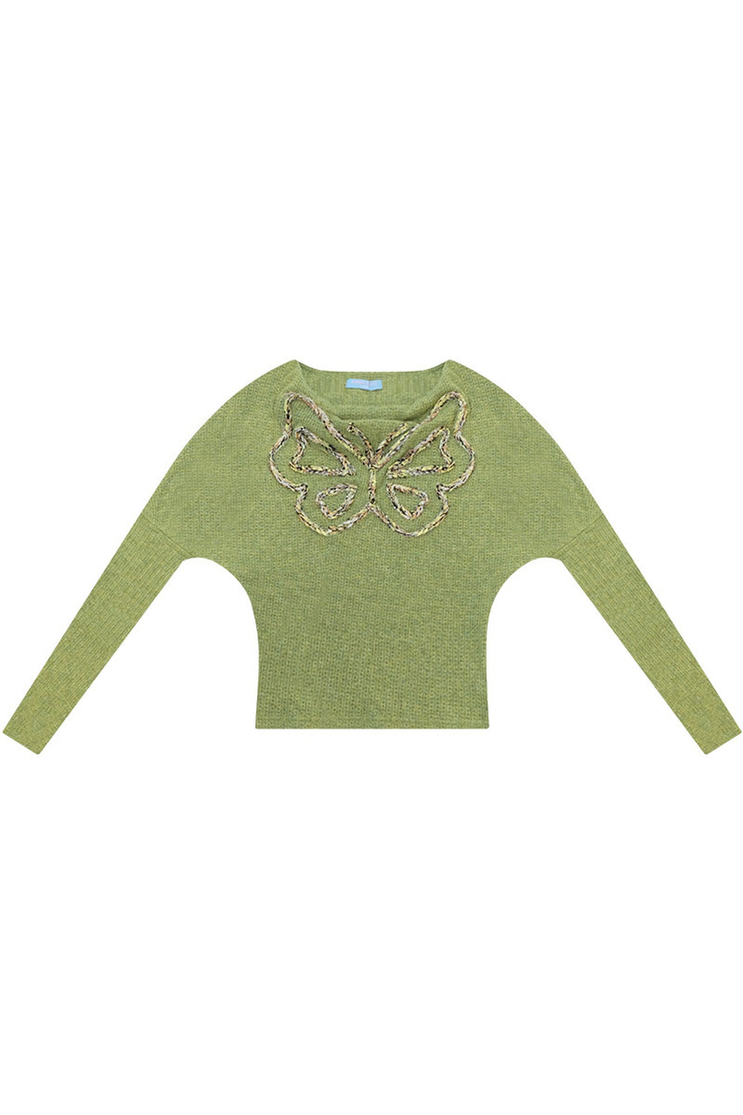 Vintage Butterfly Embroidery Knit Top
