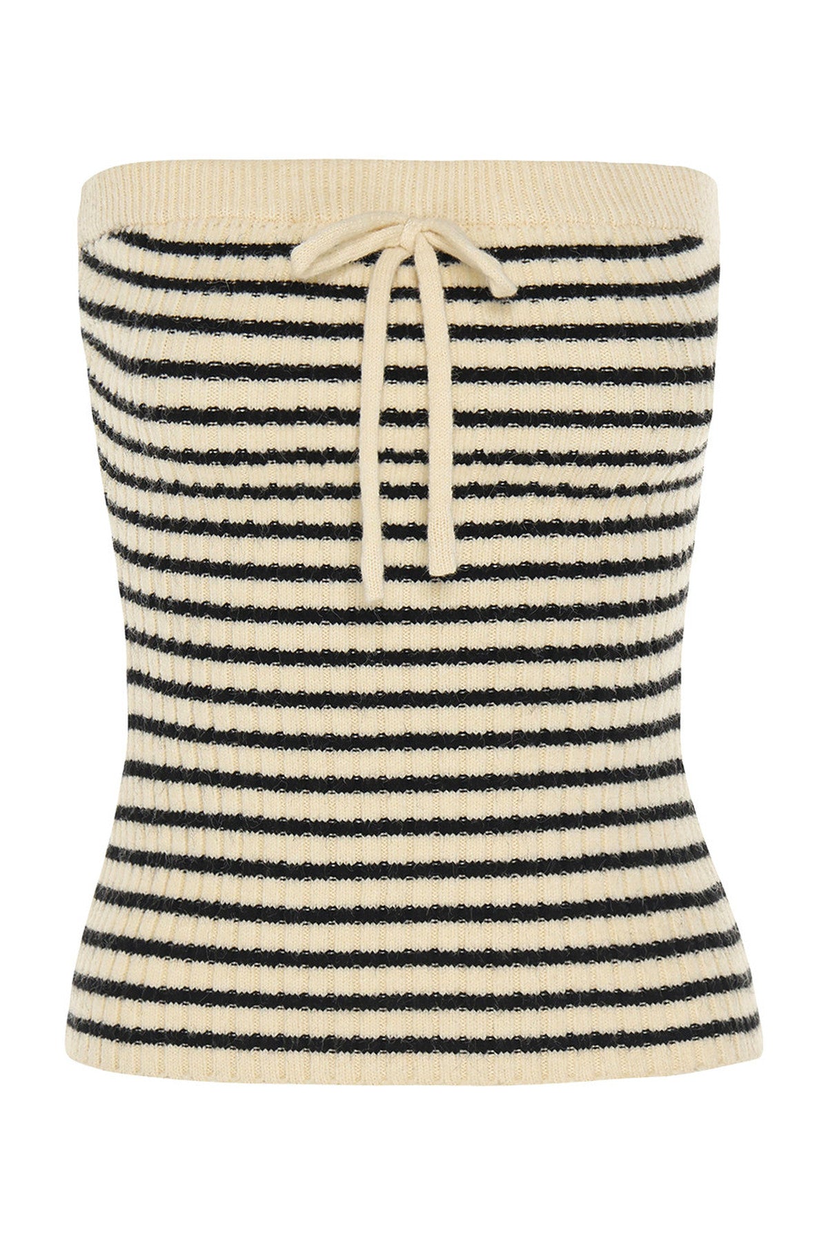 Striped Tube Top and Knit Cardigan Set