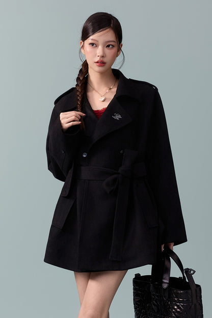 Spring and Autumn Lapel Trench Coat