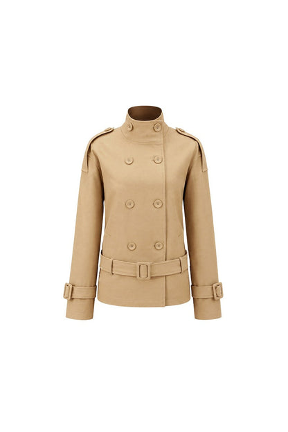 Conjunto de gabardina cruzada y falda