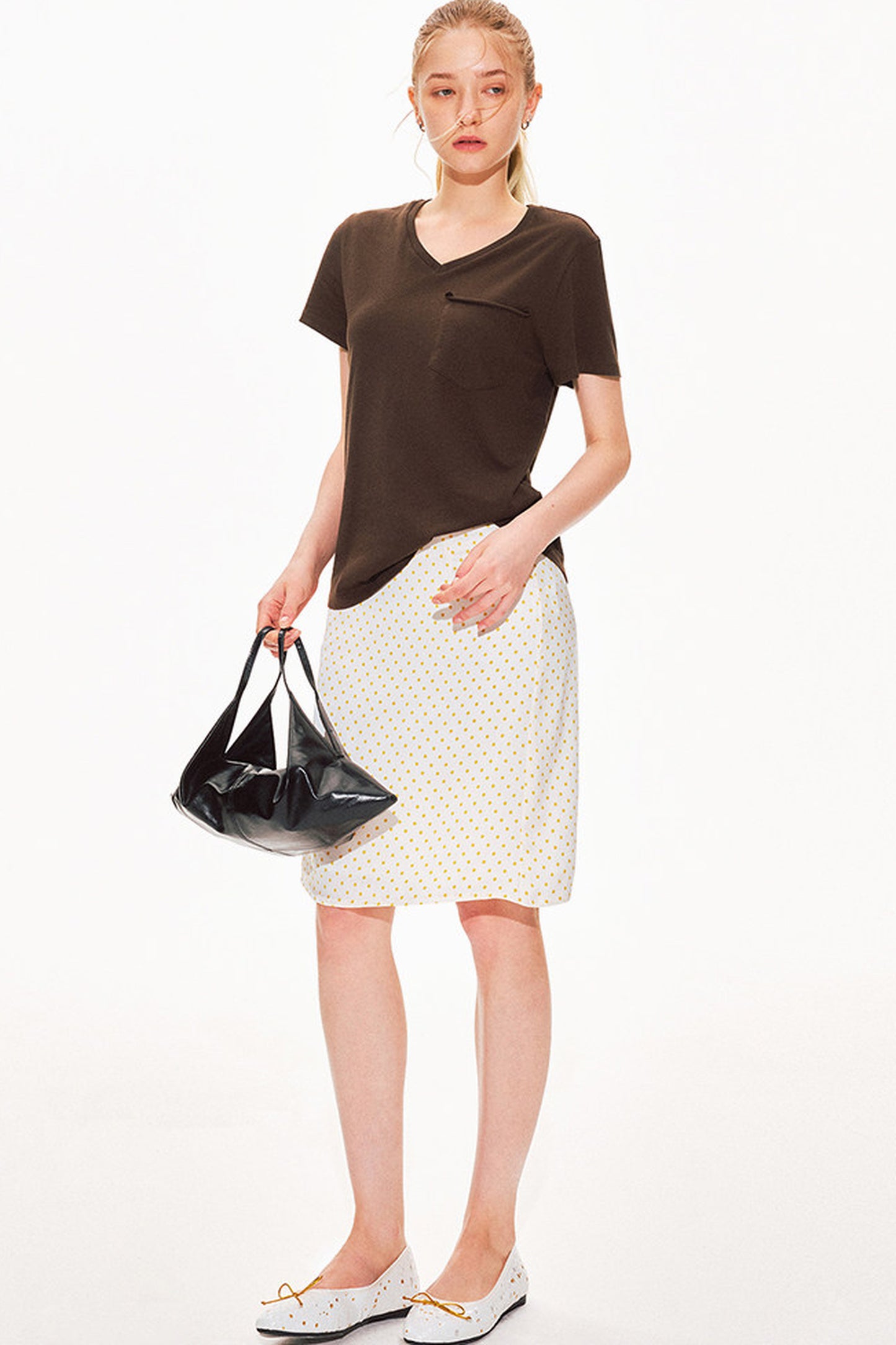 Haut col V en pur coton
