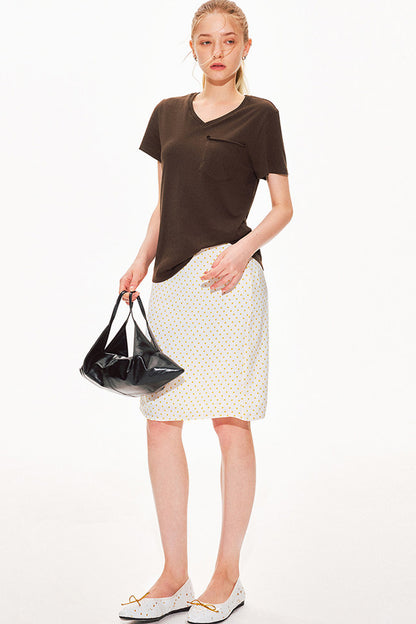 Haut col V en pur coton