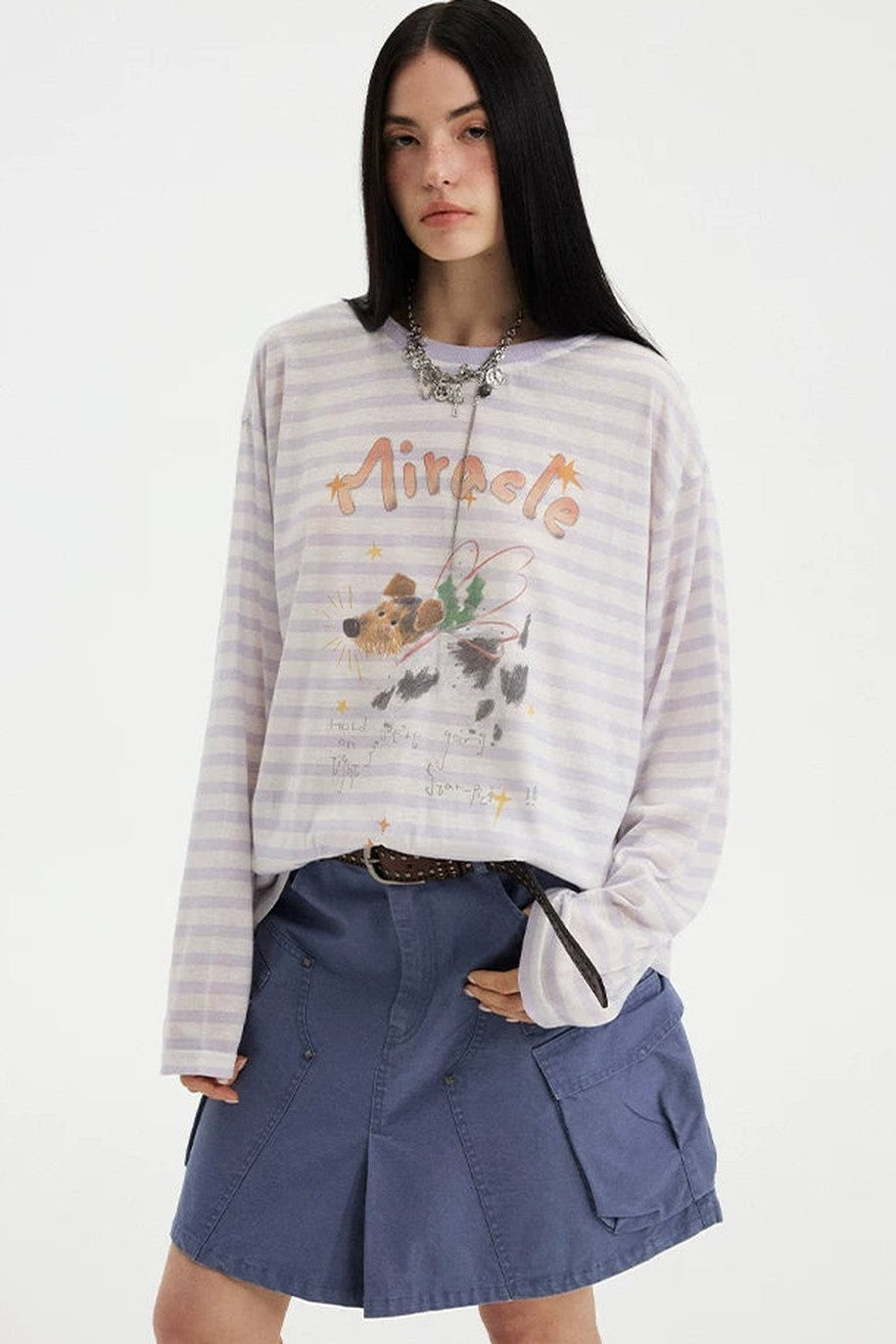 Colorful Striped Long Sleeve T-Shirt