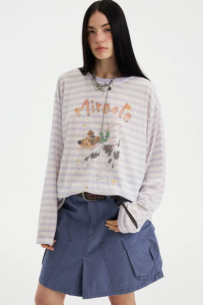 Colorful Striped Long Sleeve T-Shirt