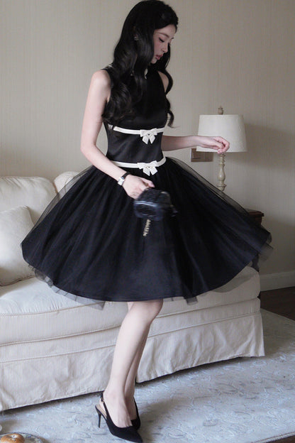Sleeveless Bow A-Line Dress