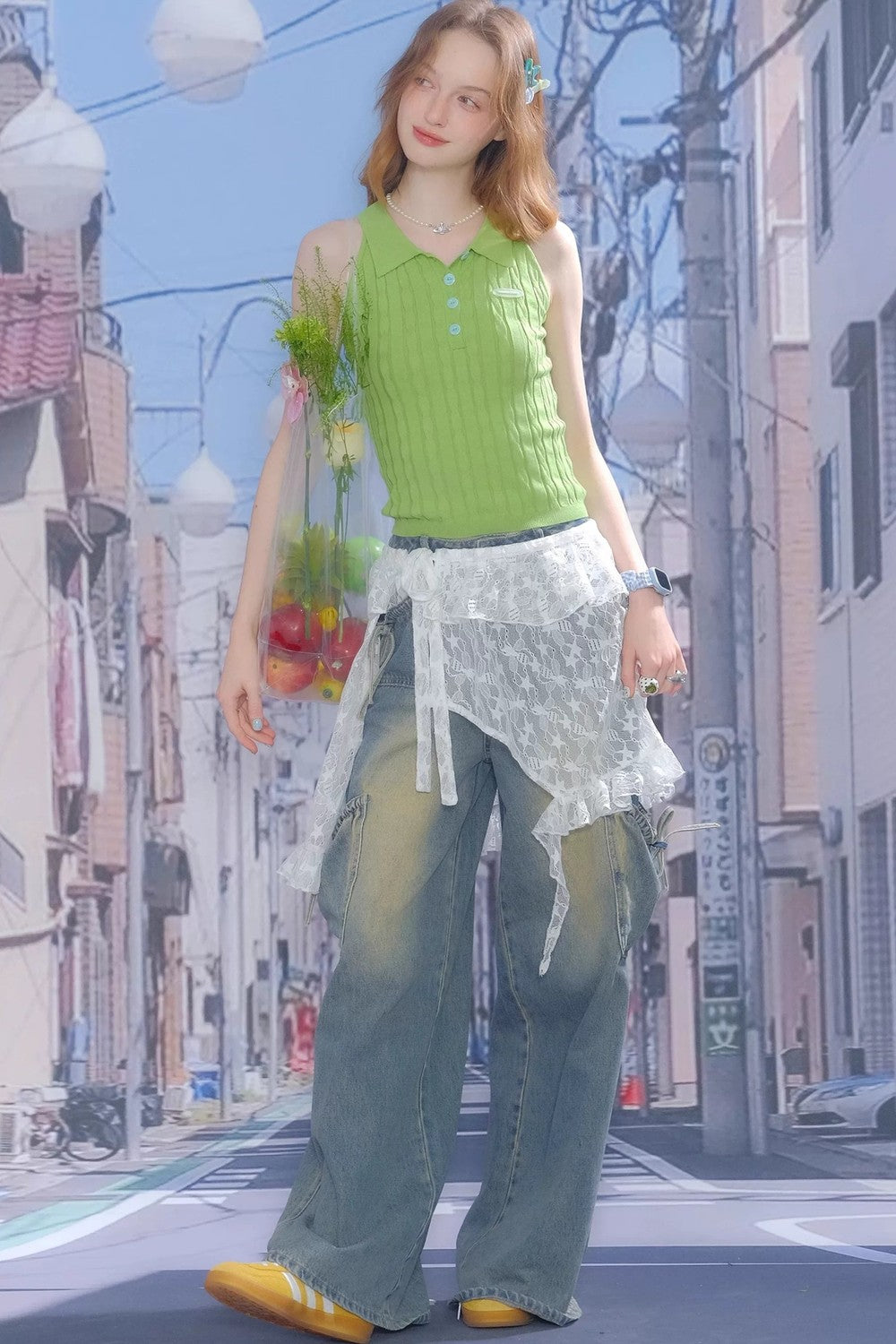 Gilet Polo in Maglia Retrò