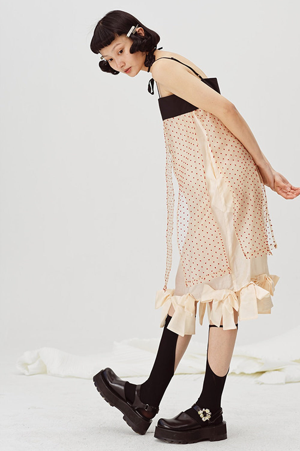 Fragmented Bowknot Strap Dress