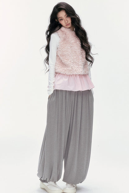 Hooded Faux Fur Vest