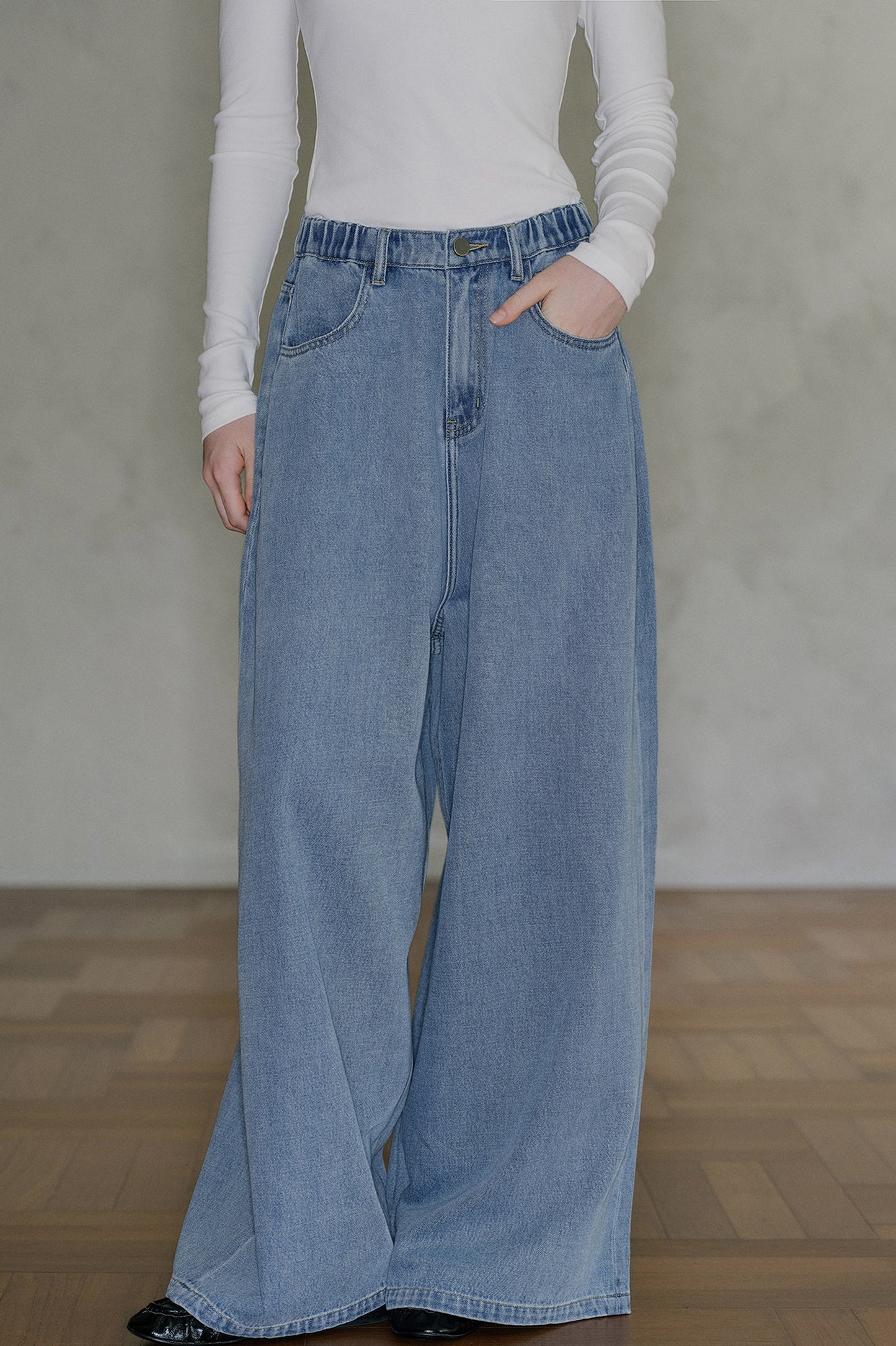 Pantaloni in denim a vita bassa