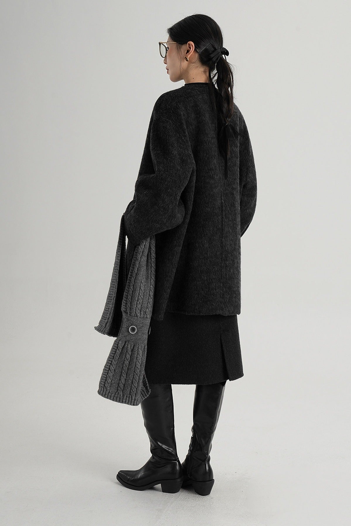 Scarf Collar Double-Sided Wool Coat