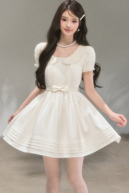 Robe trapèze blanche pure conte de fées