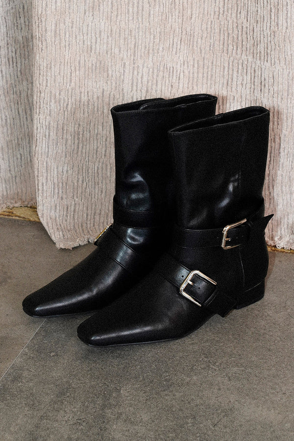 Height-Increasing Foldable Pointed Toe Knight Boots
