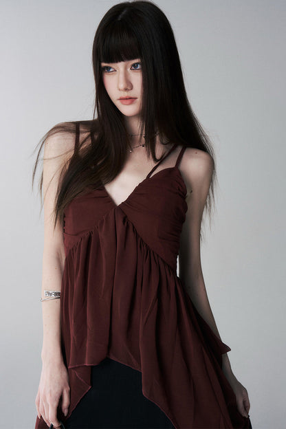 Red Camisole Music Festival Top Set-Up