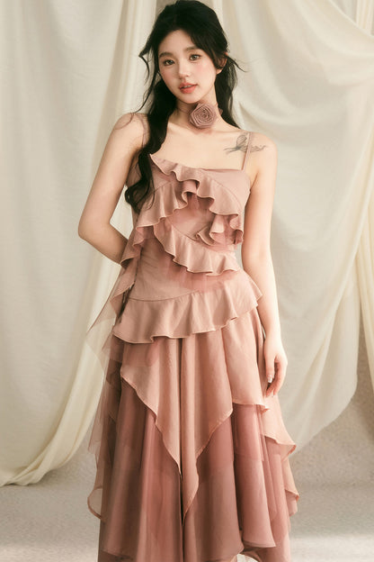 Rose Wave Layered Camisole and Skirt Set-Up