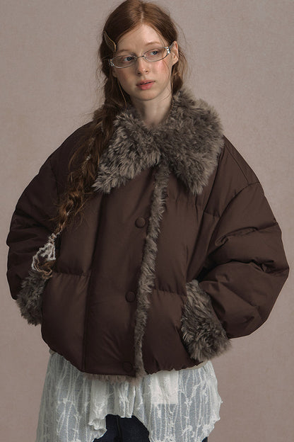 Short Fur Collar Down Jacket