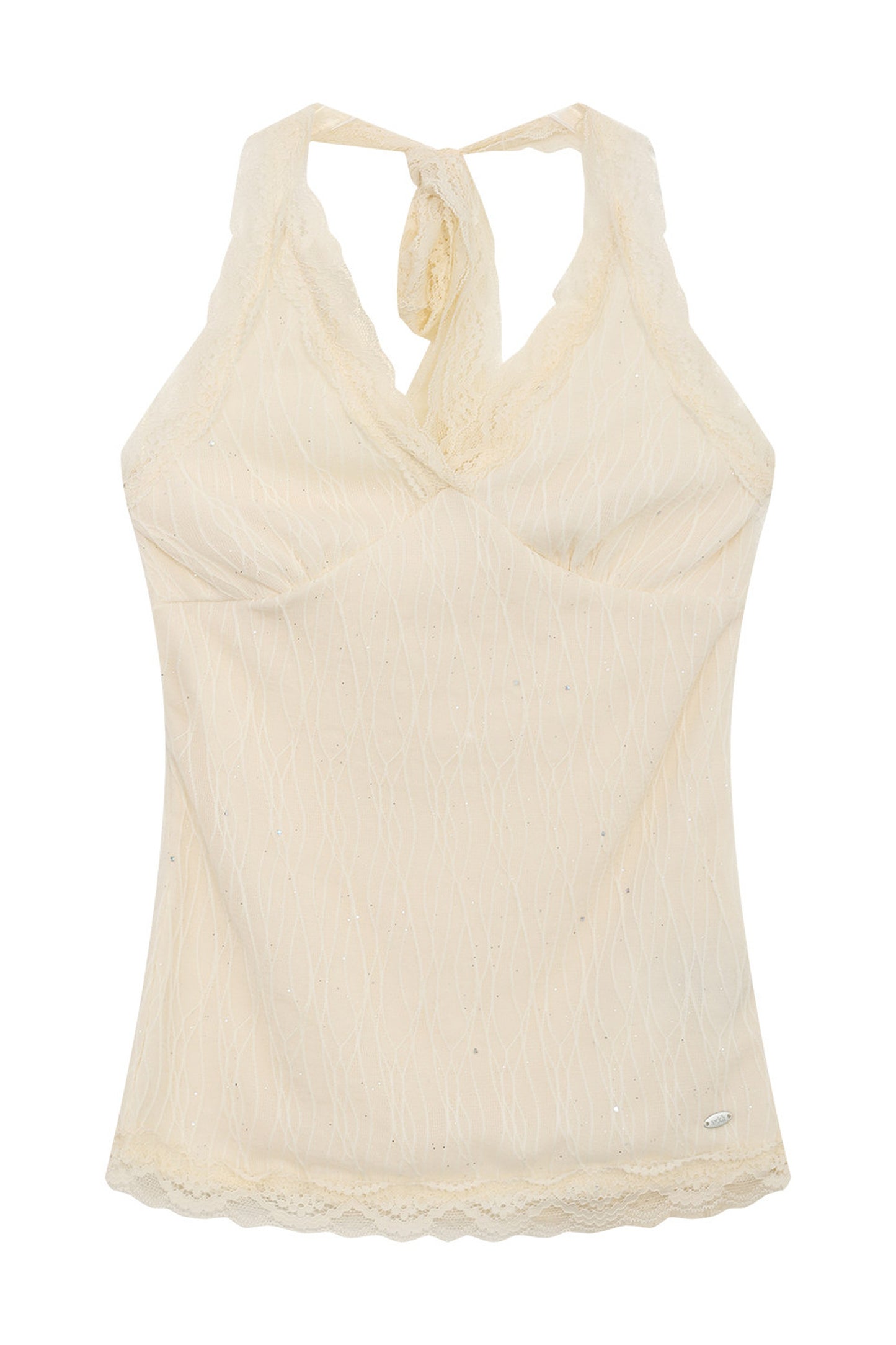 Textured Lace Halter Top And Trousers Set-Up