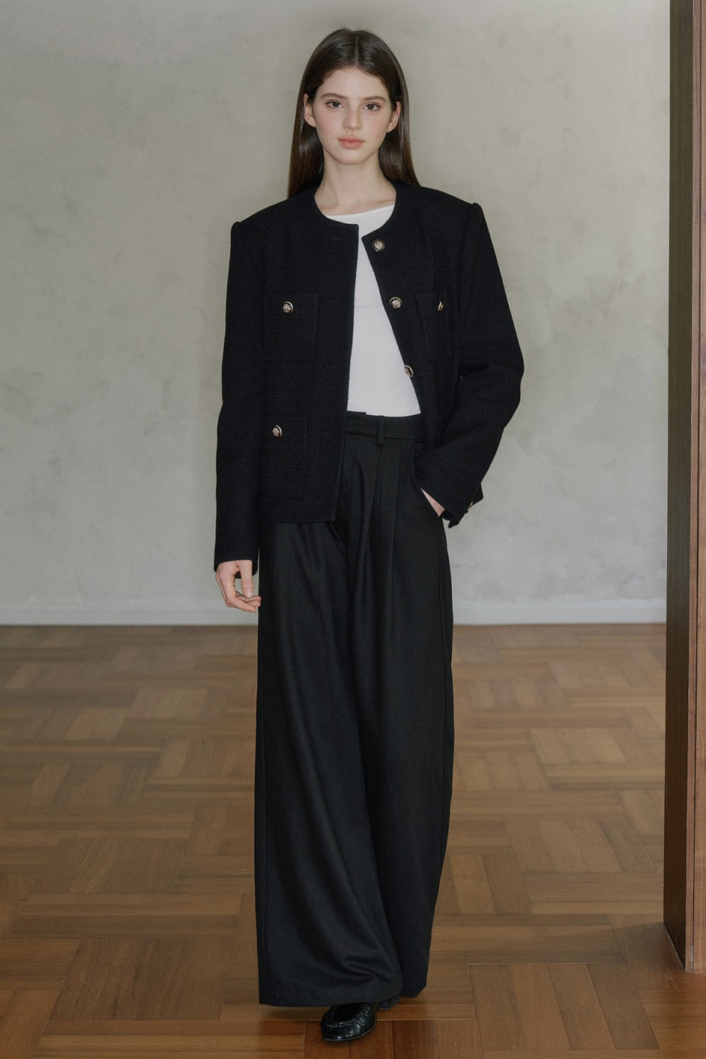 Pantaloni drappeggiati a vita alta