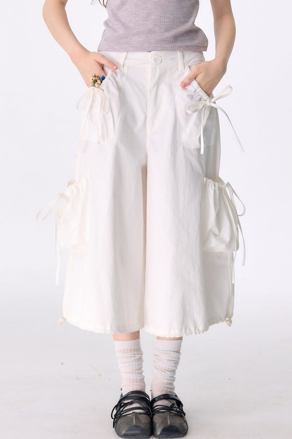 Multi-Pocket High-Waisted Wide-Leg Cargo Pants