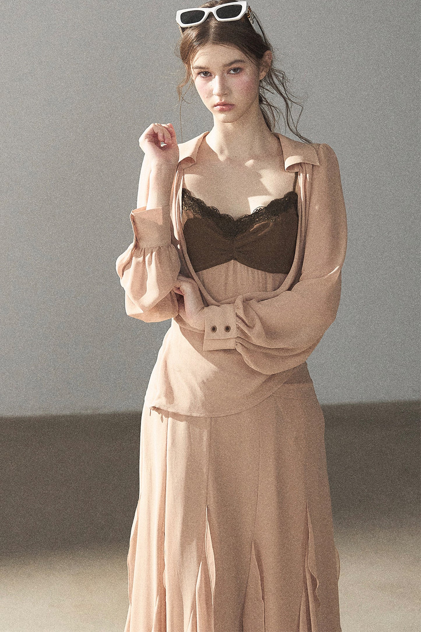 Cinnamon Pink Top and Suspender Dress Set-Up