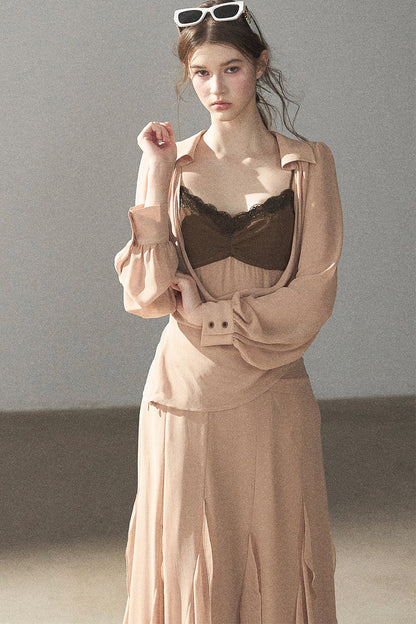 Cinnamon Pink Top and Suspender Dress Set-Up