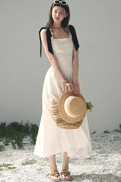 Vestido de tirantes de estilo francés