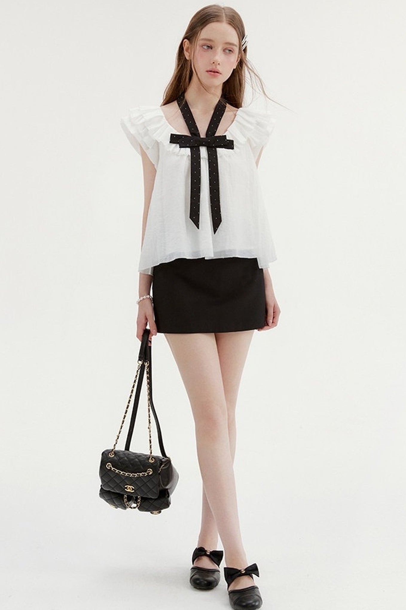 Linen A-Line Black Skirt