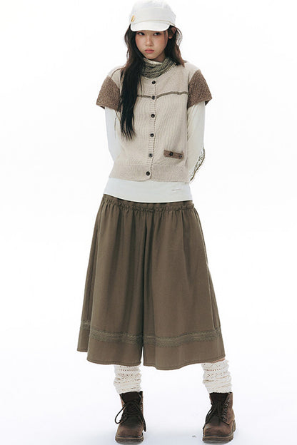 Hollow-out Short Sleeve Knit Cardigan