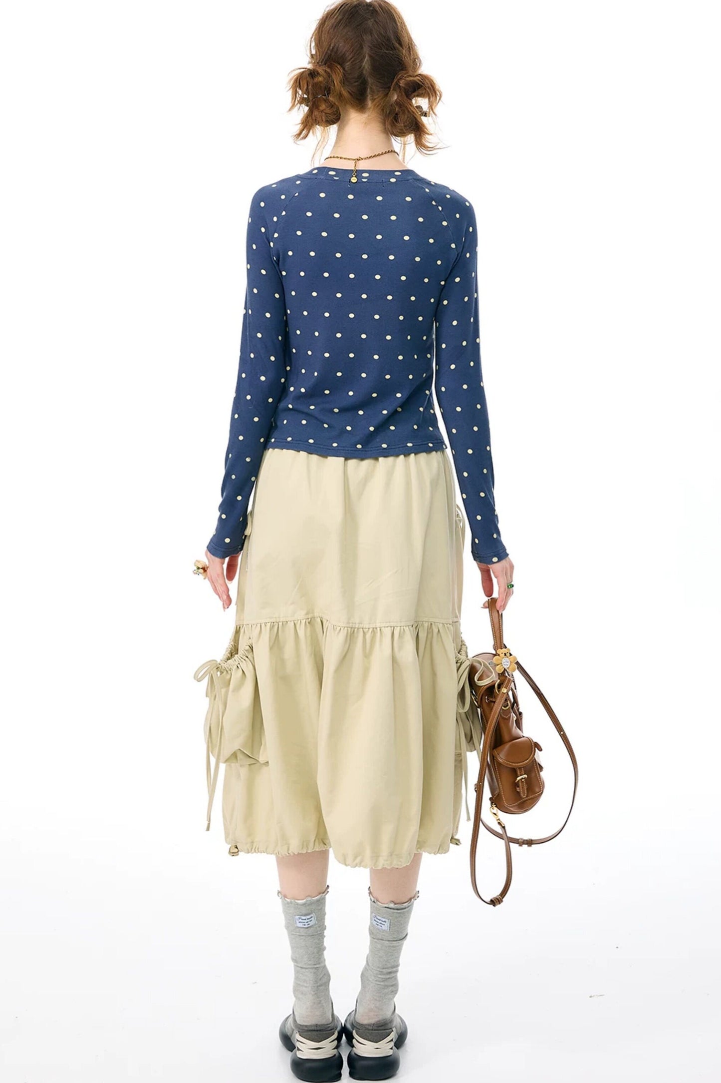 Khaki Drawstring Skirt