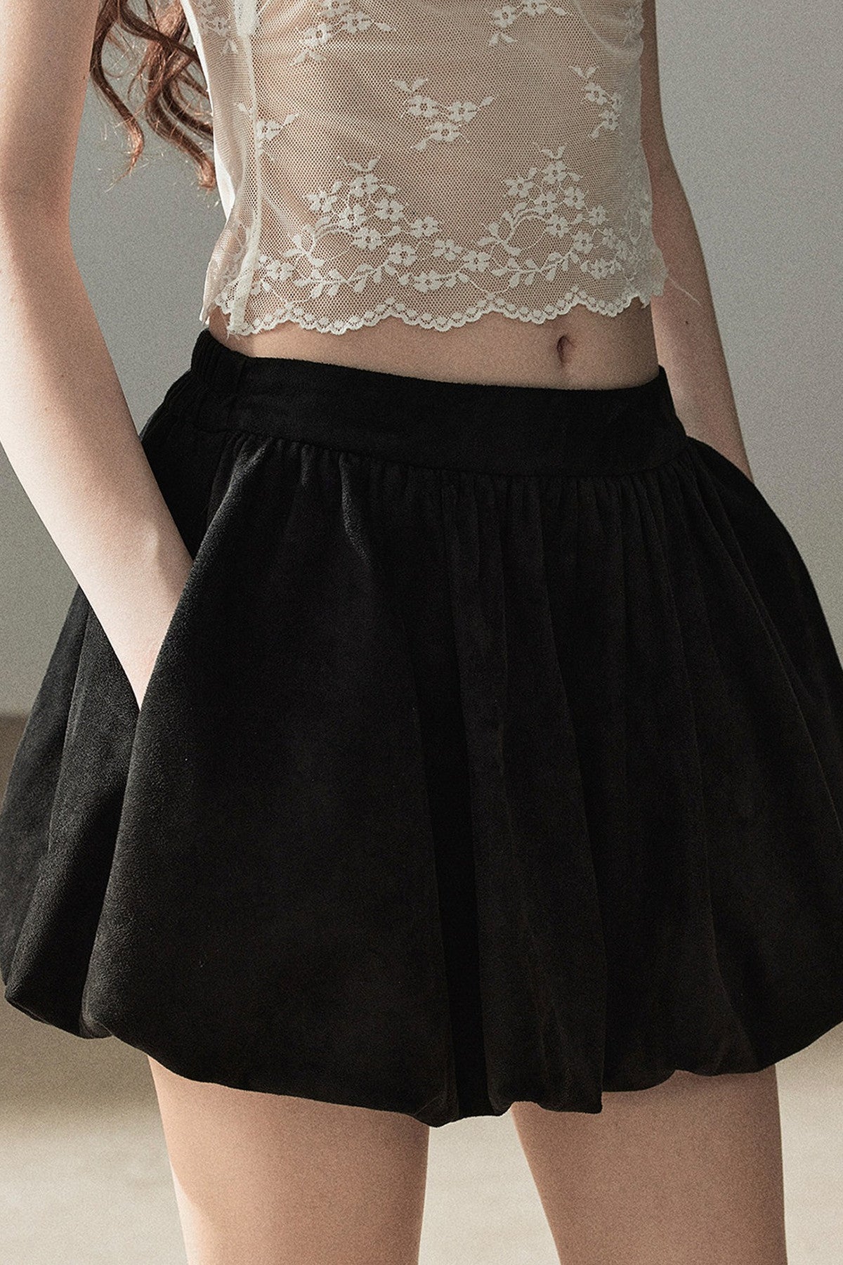 Ensemble veste et jupe en faux daim