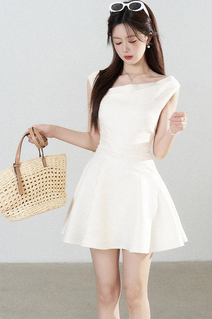 Apricot Off-Shoulder Slimming Dress