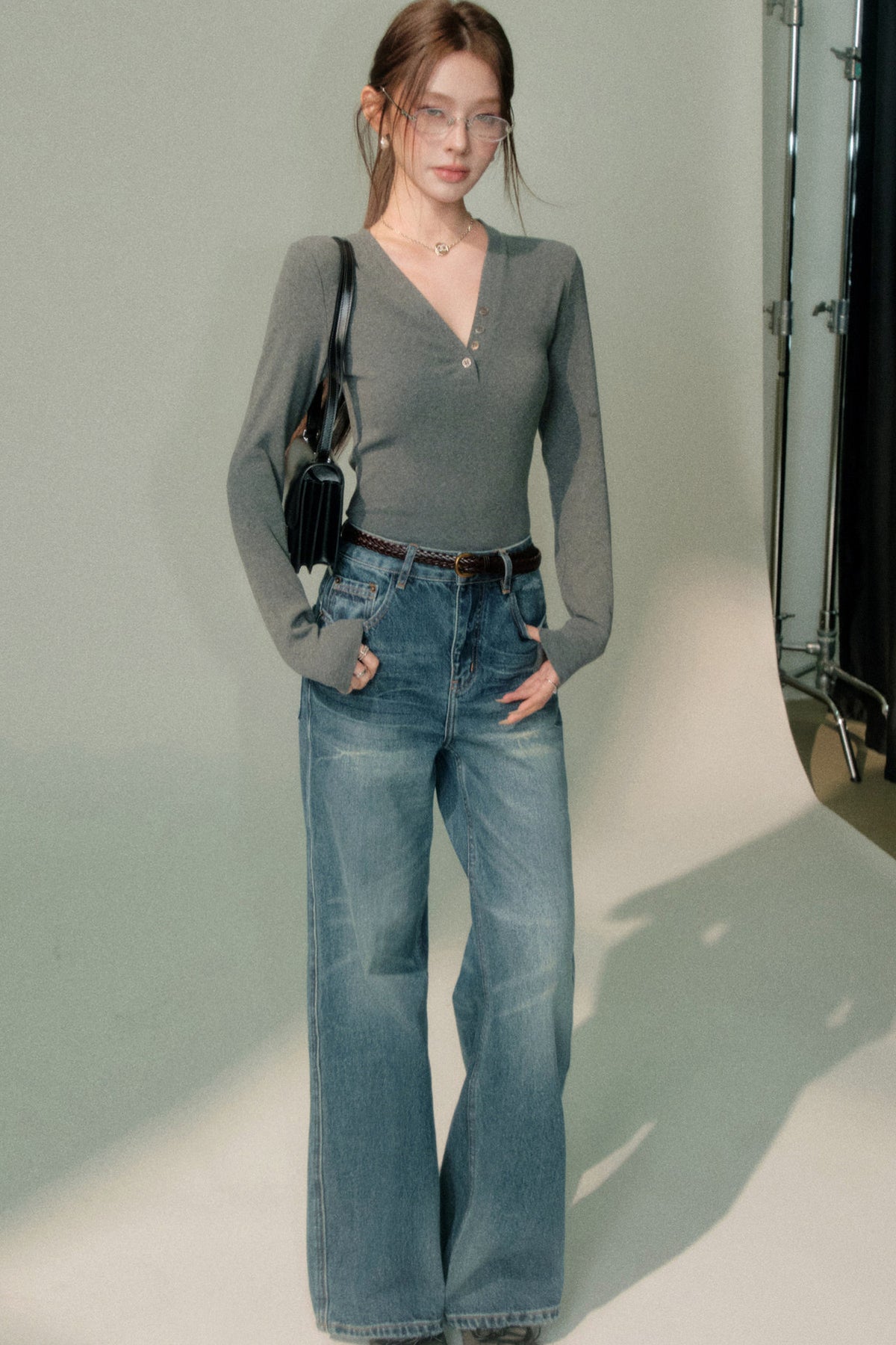 Workwear Linen Top and Jeans Set-Up