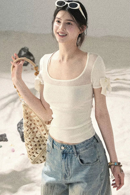 크롭 컷아웃 탑