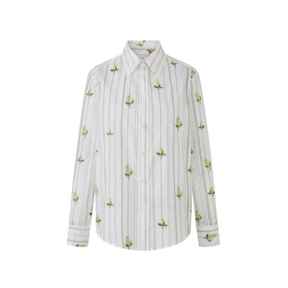Striped Floral Sunscreen Shirt Set-Up