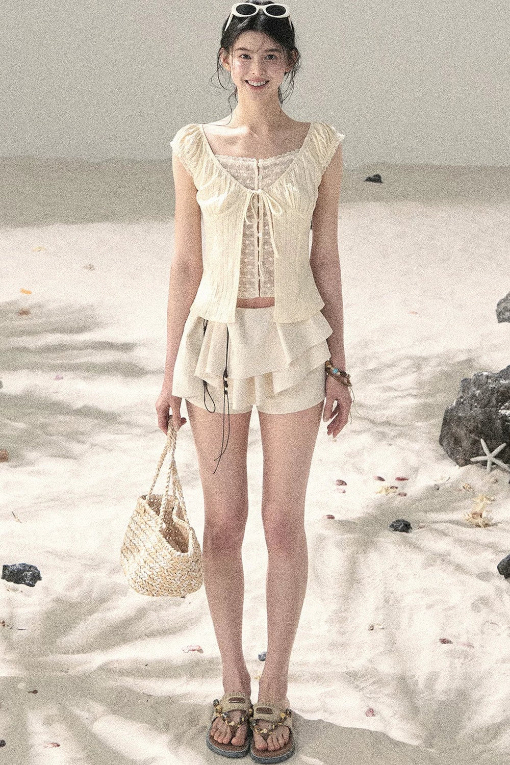 Soft Gauze Lace Blouse