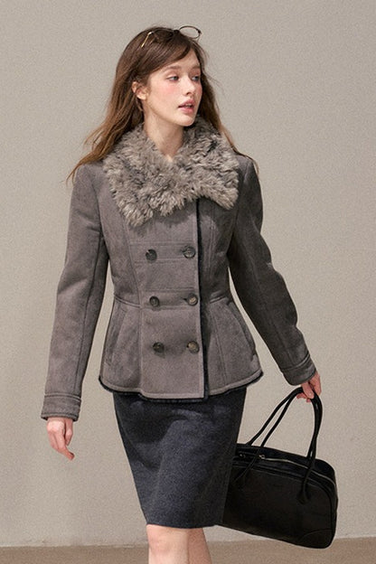 High-Waisted Straight Woolen Skirt