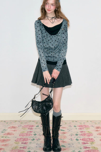 Polka Dot T-Shirt Knit Top