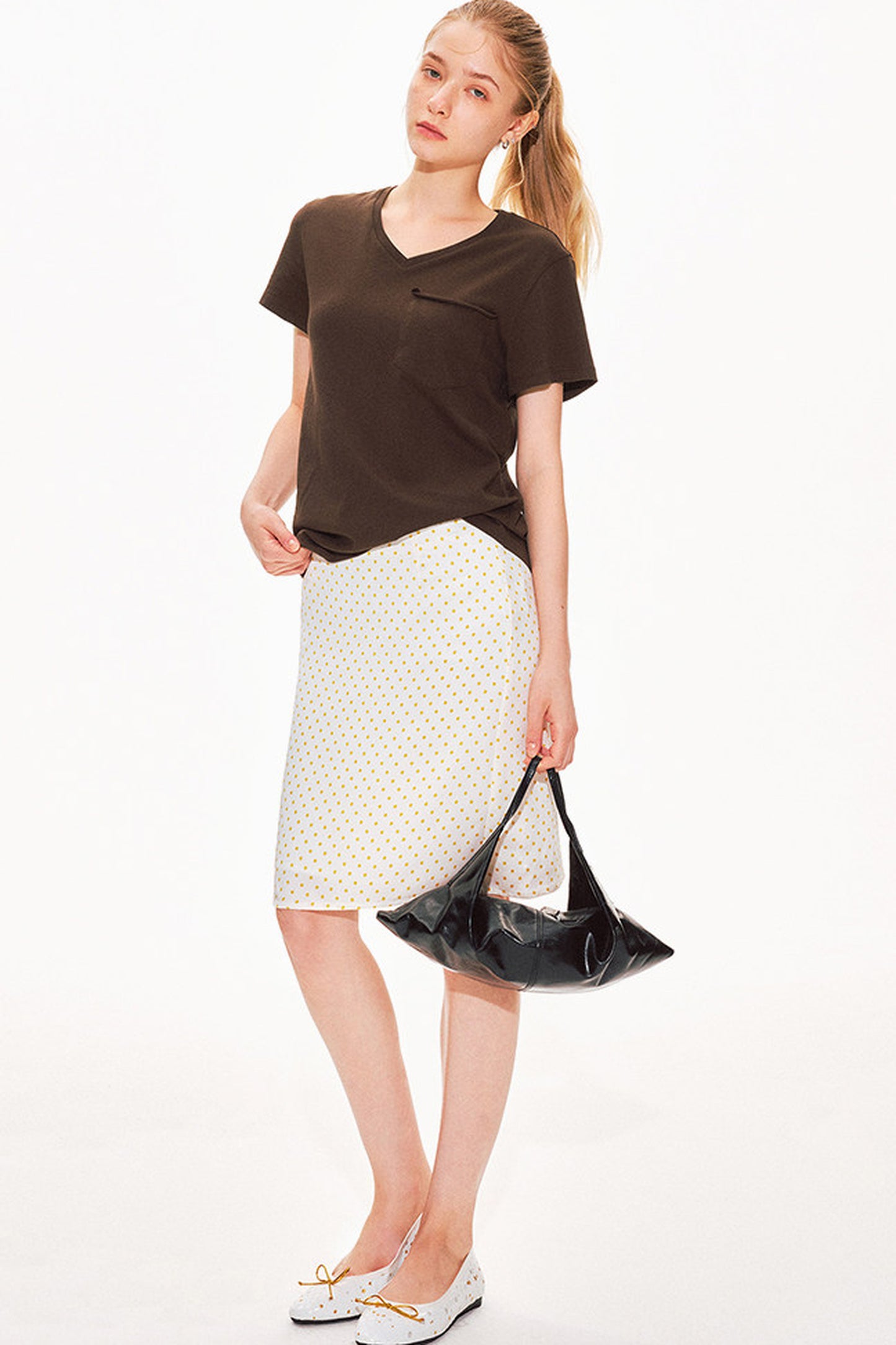 Haut col V en pur coton