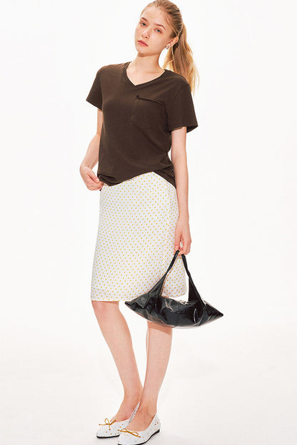 Haut col V en pur coton