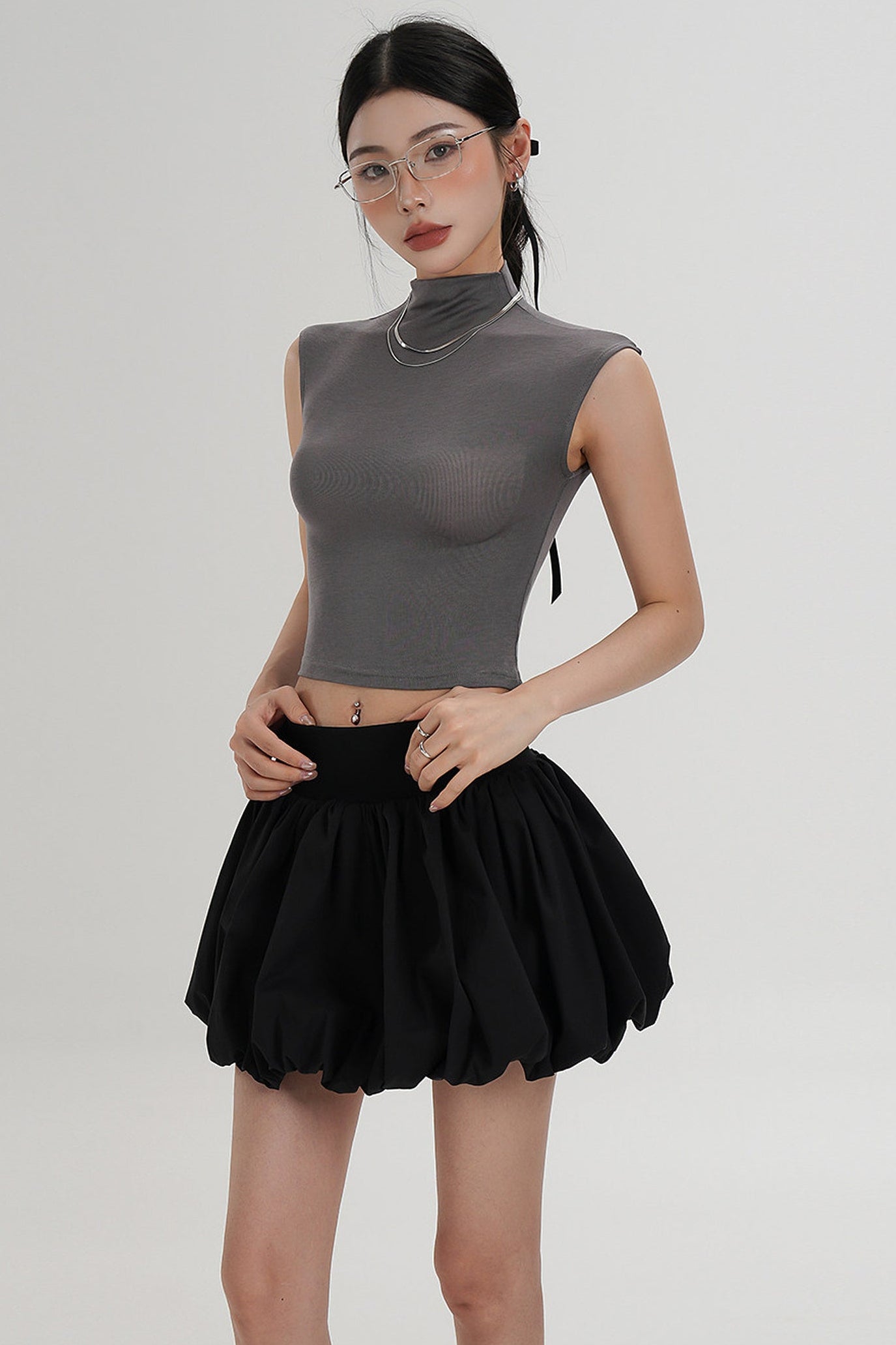 Elegant High-Waisted Sleeveless Top
