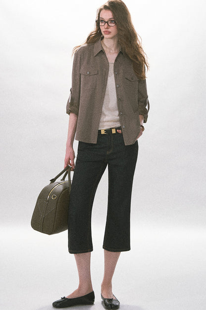 Adjustable Waist Vintage Work Shirt