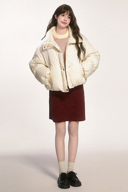 Two-Tone Short Puffer Jacket