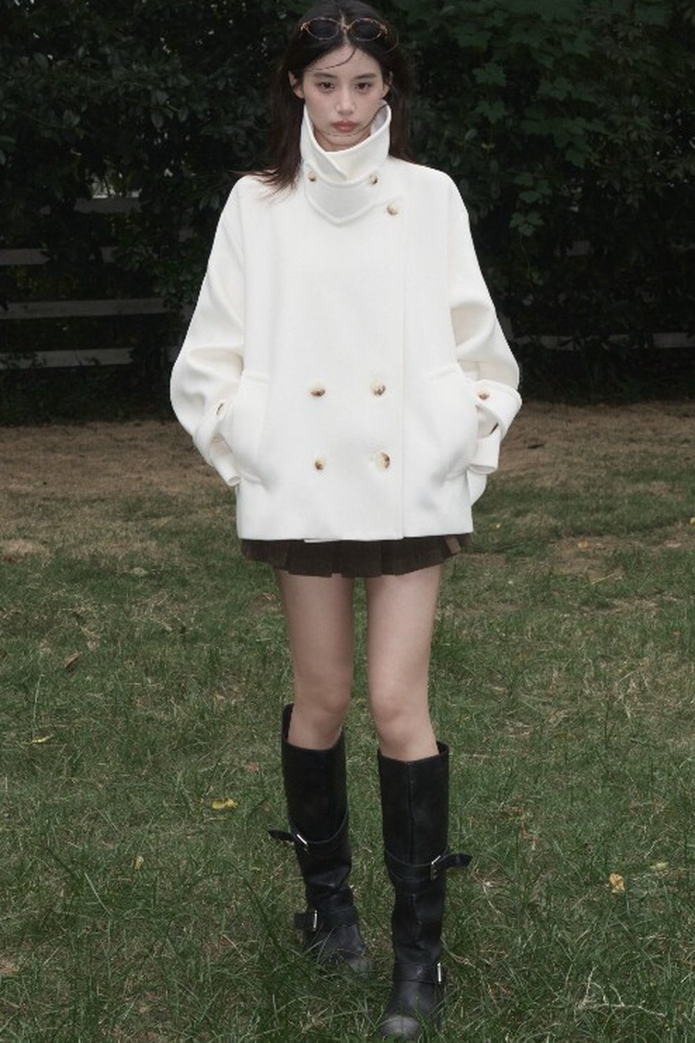 Two-Way Double-Breasted Wool Jacket