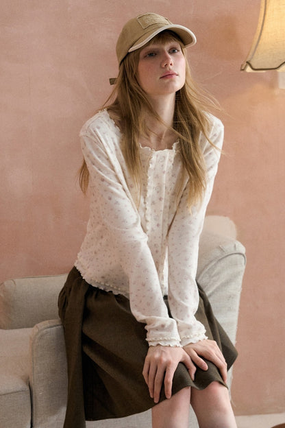 Tie-Waist Pleated A-Line Skirt